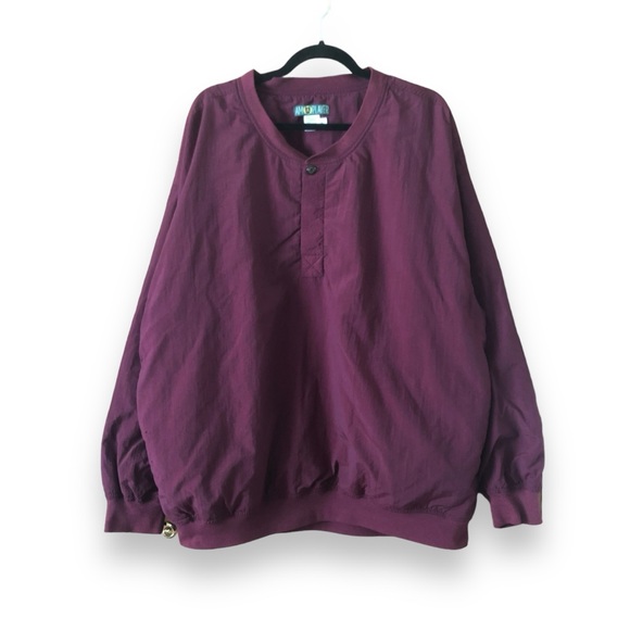 Vintage AM Player Men's Golf Long Sleeve Pullover Windbreaker Burgundy Size XL - Picture 1 of 3